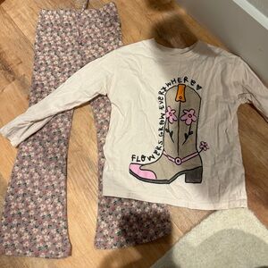 Floral Graphic Top and Pants Set Bundle Zara 5T